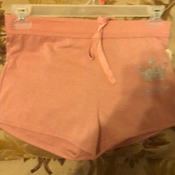 Pink colored with silver glitter The Queen shorts - Picture 1 of 3